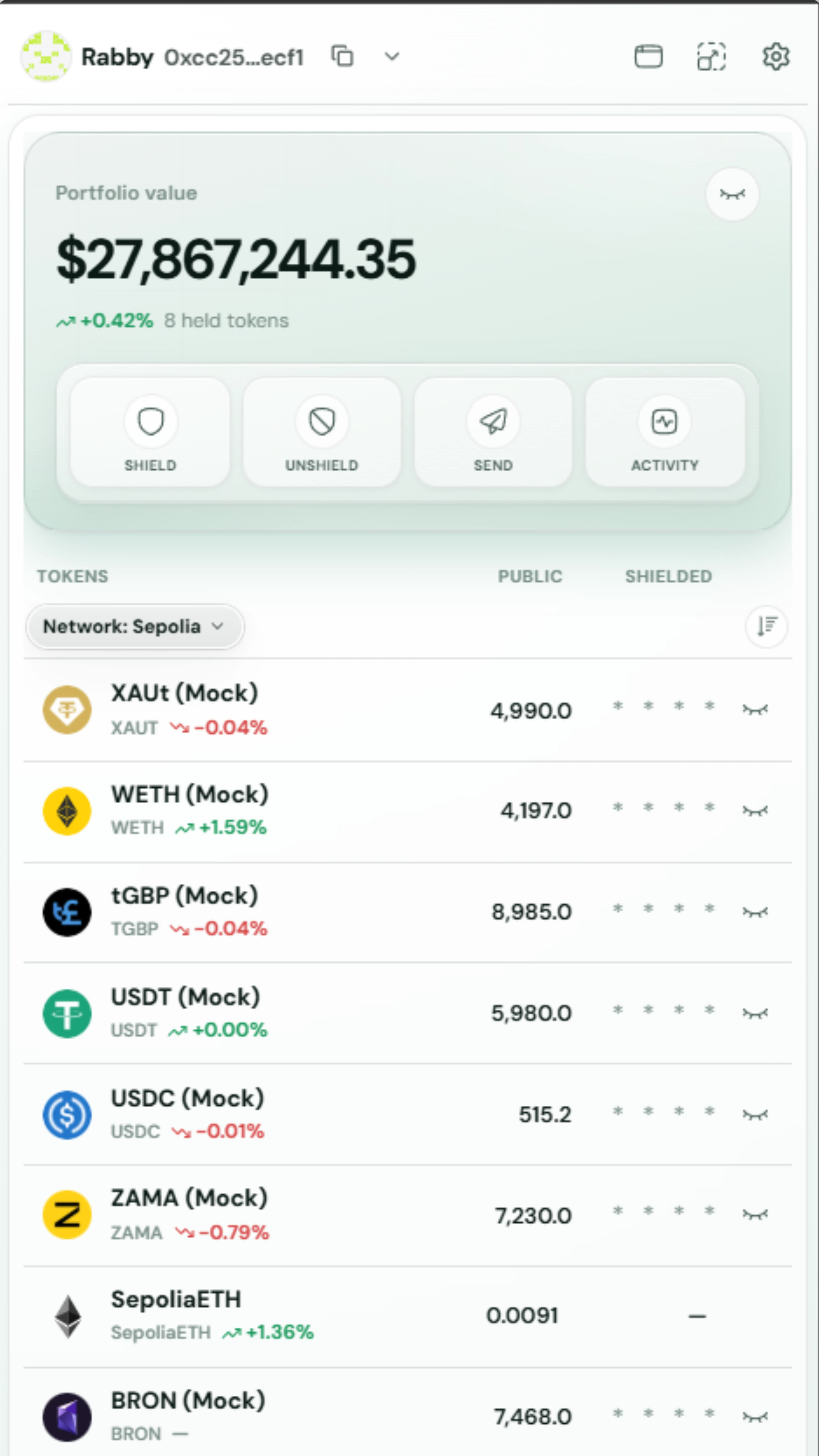 zWallet portfolio